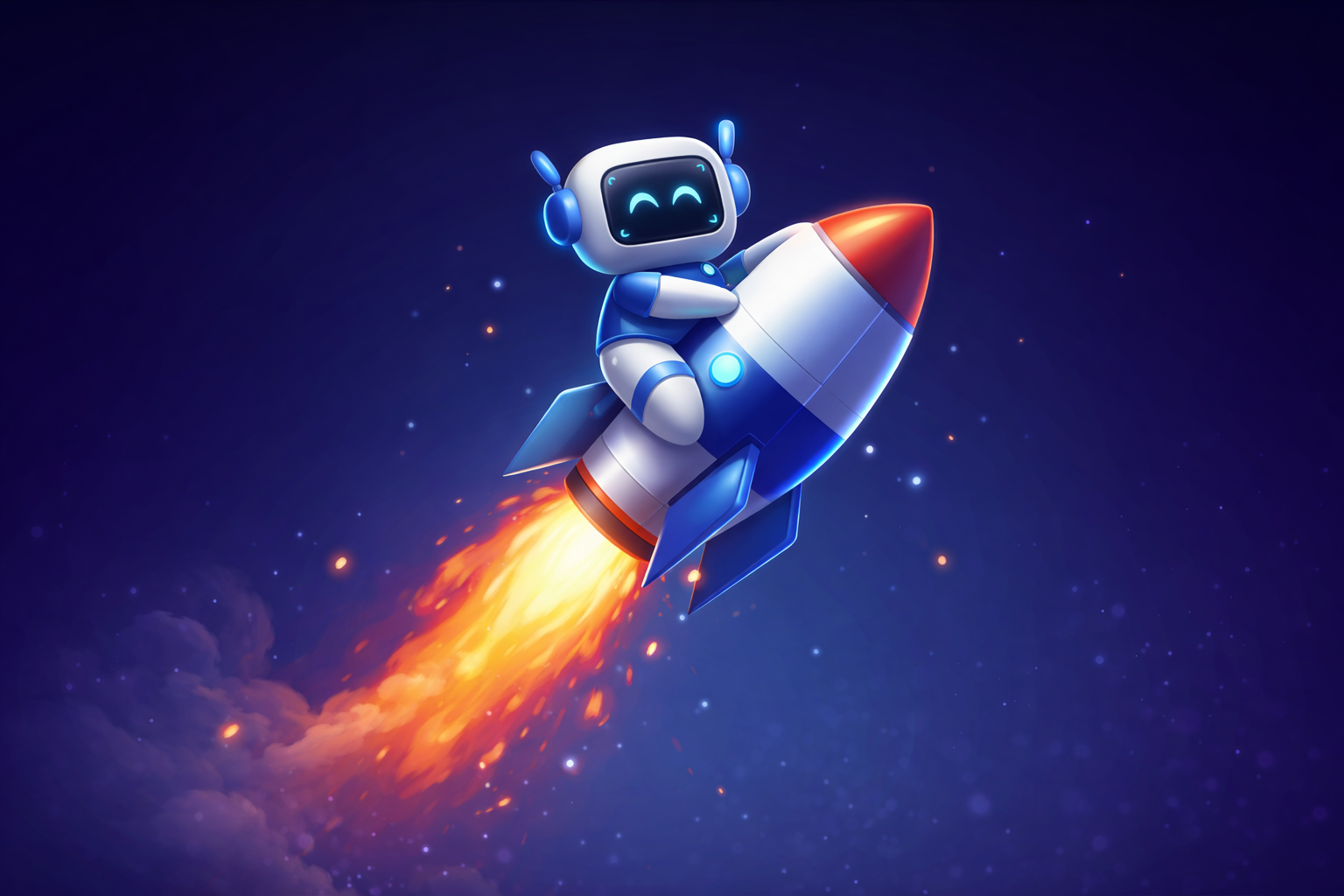 Robot IA Leapifyes en cohete